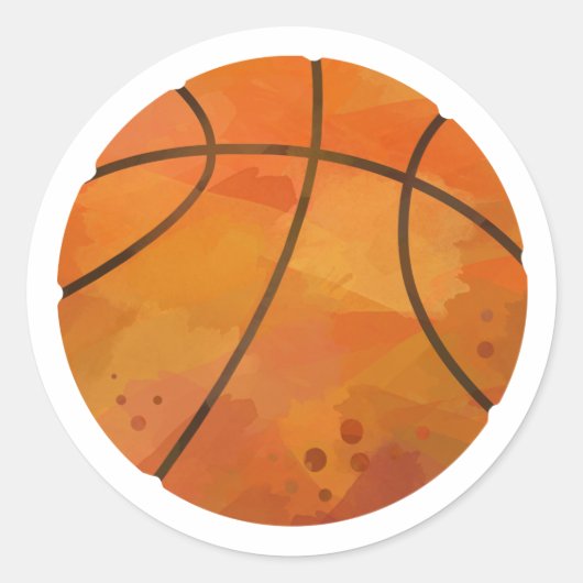 Basketball Ronde Sticker (Voorkant)