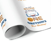 Basketball Rookie Of The Year First Birthday Cadeaupapier (Rol Hoek)