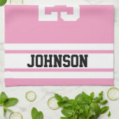 🏀 Basketball - Roze en wit Theedoek (Gevouwen)