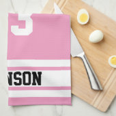 🏀 Basketball - Roze en wit Theedoek (Quarter Fold)