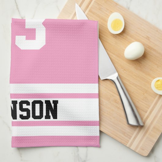 🏀 Basketball - Roze en wit Theedoek (Quarter Fold)