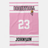 🏀 Basketball - Roze en wit Theedoek (Verticaal)