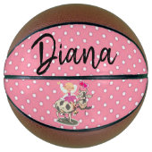 Basketball Roze poot Koe Roze harten Basketbal (Voorkant)