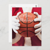 Basketball Santa Claus speelt met kerst Briefkaart (Voorkant / Achterkant)