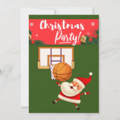 Basketball Santa Claus speelt met kerst Kaart (Voorkant)