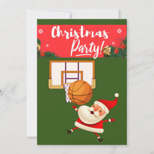 Basketball Santa Claus speelt met kerst Kaart