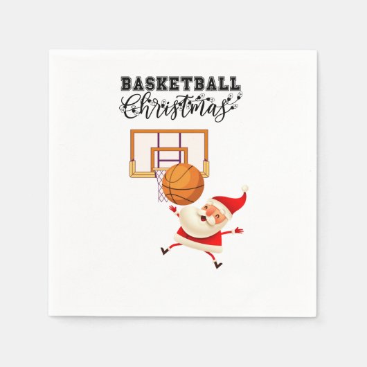 Basketball Santa Claus speelt met kerst Servet (Voorkant)