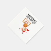 Basketball Santa Claus speelt met kerst Servet (Hoek)