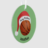 Basketball Santa Hat AcrylOrnament Ornament (voorkant)