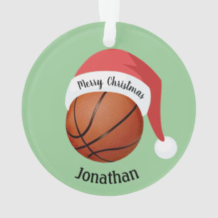 Basketball Santa Hat AcrylOrnament Ornament
