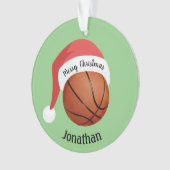Basketball Santa Hat AcrylOrnament Ornament (voorkant)