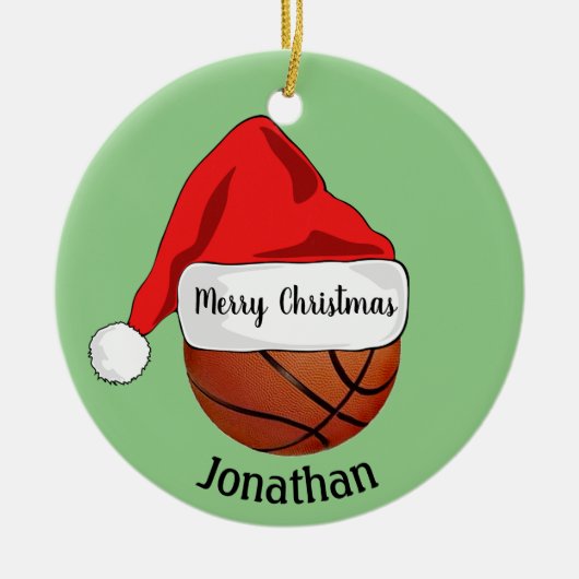 Basketball Santa Hat Ornament (Voorkant)