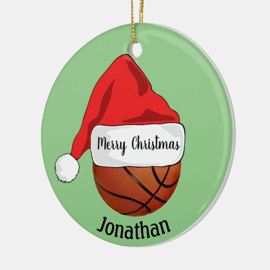 Basketball Santa Hat Ornament (Links)
