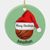 Basketball Santa Hat Ornament (Achterkant)