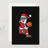 Basketball Santa Kerstmis Dunk Cool Sport X-Mas P Kaart (Voorkant / Achterkant)