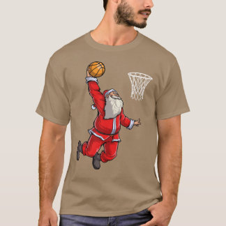 Basketball Santa Slam Dunk Christmas Xmas Ball Spo T-shirt