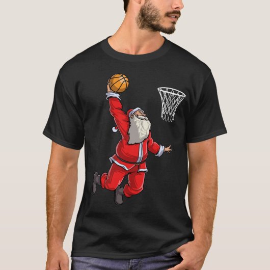Basketball Santa Slam Dunk Kerstmis Ball Spo T-shirt (Voorkant)