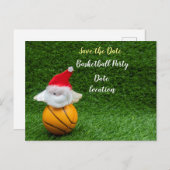 Basketball Save the Date Basketball Kerstmis Uitnodiging Briefkaart (Voorkant / Achterkant)