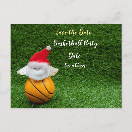 Basketball Save the Date Basketball Kerstmis Uitnodiging Briefkaart (Voorkant)