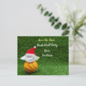 Basketball Save the Date Basketball Kerstmis Uitnodiging Briefkaart (Staand voorkant)