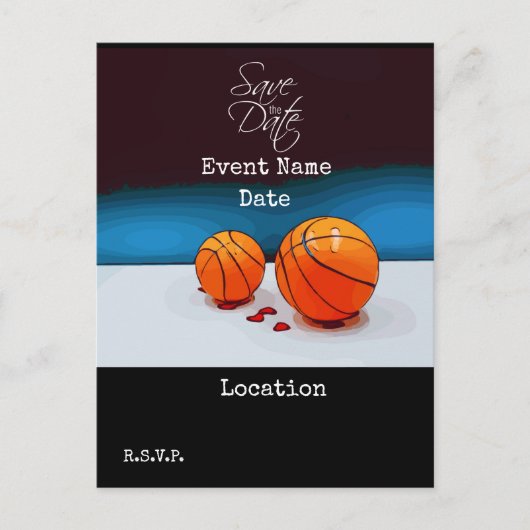 Basketball Save the Date of Party Invitation Briefkaart (Voorkant)