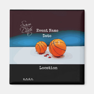 Basketball Save the Date of Party Invitation Magneet