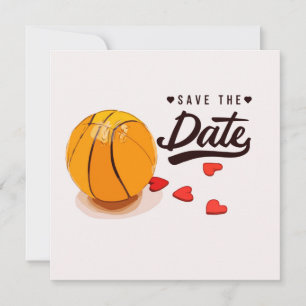 Basketball Save the Date Wedding Invitation Kaart