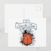 Basketball Save the Date Wedding Uitnodiging Briefkaart (Voorkant / Achterkant)