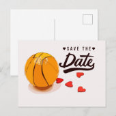 Basketball Save the Date Wedding Uitnodiging Briefkaart (Voorkant / Achterkant)