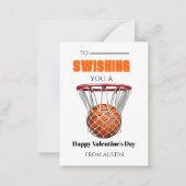 Basketball School Valentine Card Notitiekaartje (Voorkant)