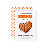 Basketball School Valentine Card Notitiekaartje (Voorkant / Achterkant in situ)