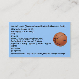Basketball, Schoolnaam (personaliseren met coach.. Visitekaartje