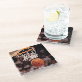 Basketball Scoring Glazen Onderzetter (Schuin)