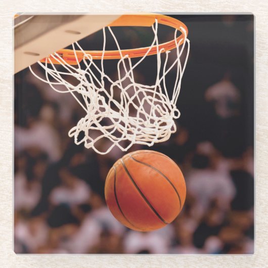Basketball Scoring Glazen Onderzetter (Voorkant)