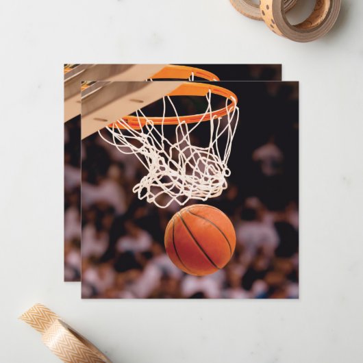 Basketball Scoring Notitiekaartje (Voorkant / Achterkant in situ)