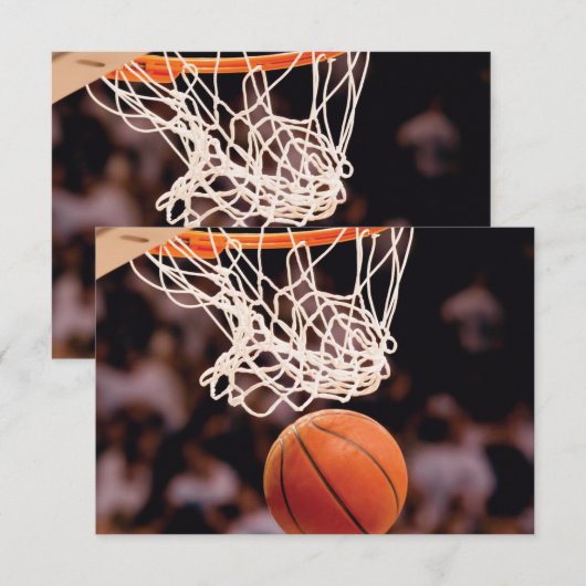 Basketball Scoring RSVP Kaartje (Voorkant / Achterkant)