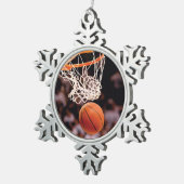 Basketball Scoring Tin Sneeuwvlok Ornament (Rechts)