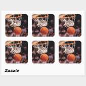 Basketball Scoring Vierkante Sticker (Vel)
