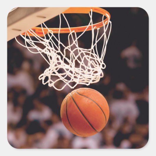 Basketball Scoring Vierkante Sticker (Voorkant)