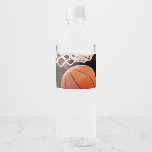 Basketball Scoring Waterfles Etiket (Voorkant)