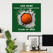 Basketball Senior Afstuderen Congring Poster (Thuiskantoor)