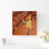 Basketball Senior Gifts Clock met NAME en NUMMER Vierkante Klok (Huis)