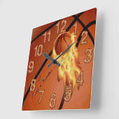 Basketball Senior Gifts Clock met NAME en NUMMER Vierkante Klok (Hoek)