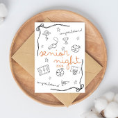 Basketball Senior Night custom year doodle design Kaart