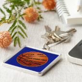 Basketball Senior Night Gifts Jouw tekst, kleuren Sleutelhanger (Zijkant)