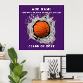 Basketball Seniors Afstuderen Congring Poster (Thuiskantoor)