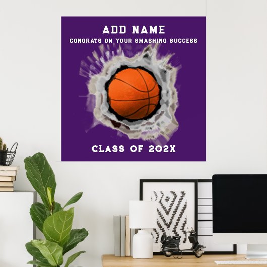 Basketball Seniors Afstuderen Congring Poster (Thuiskantoor)