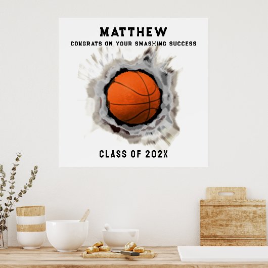 Basketball Seniors Afstuderen Congring Poster (Keuken)
