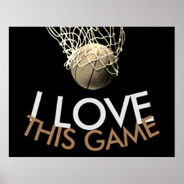 Basketball Sepia Tones Retro Kijk uit Poster