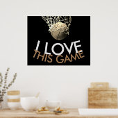 Basketball Sepia Tones Retro Kijk uit Poster (Keuken)